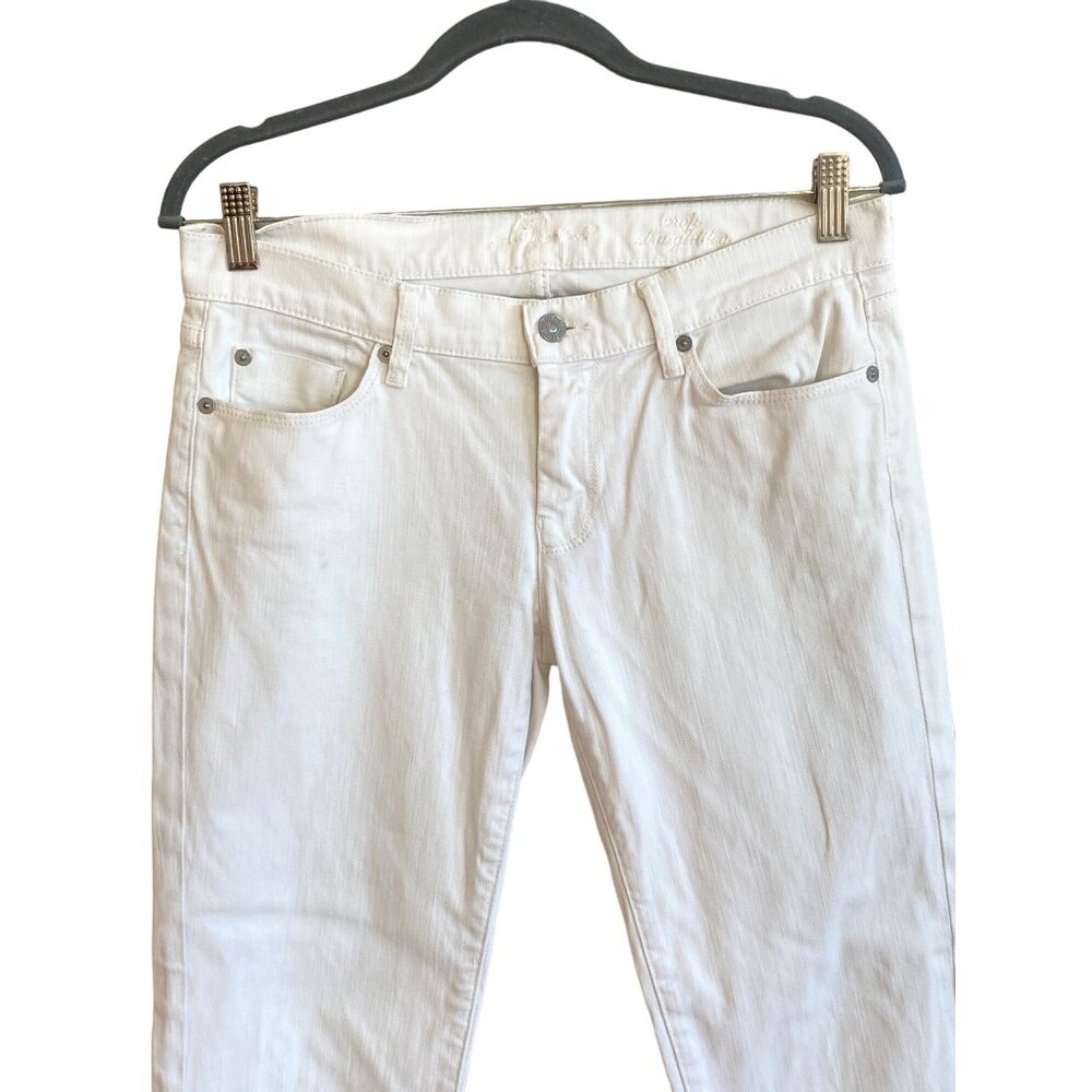 7 for all Mankind White Capris Pants 28 7FAMK Cotton Stretch Flap pockets - Picture 9 of 12